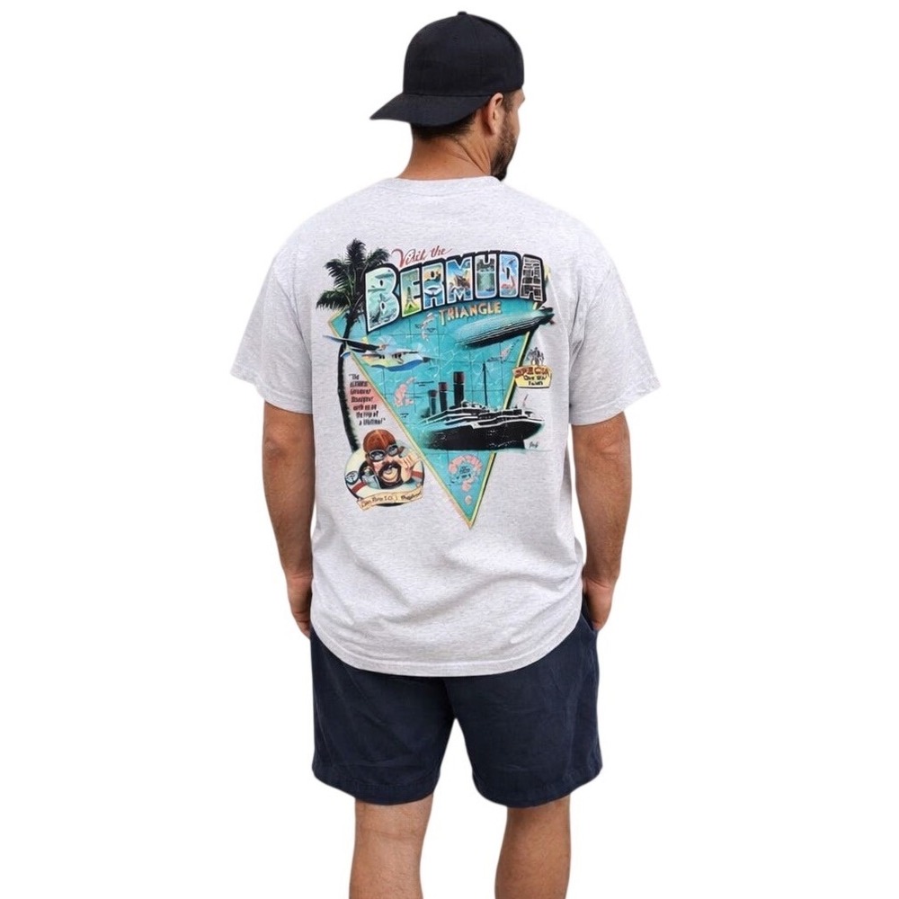 W1 Vtg Caribbean Soul T Shirt Mens XL Graphic Tee Bermuda Triangle Single Stitch